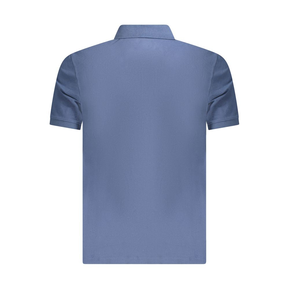 Blue Cotton Men Polo