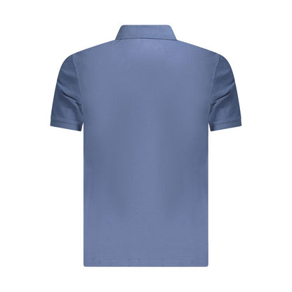 Blue Cotton Men Polo