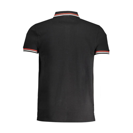 Black Cotton Men Polo Shirt