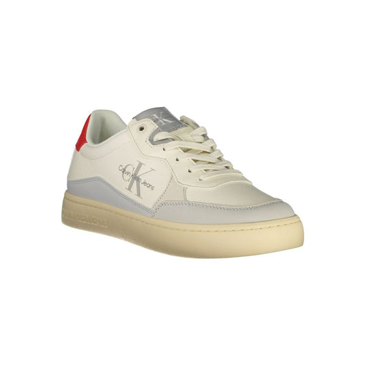 White Polyurethane Men Sneaker