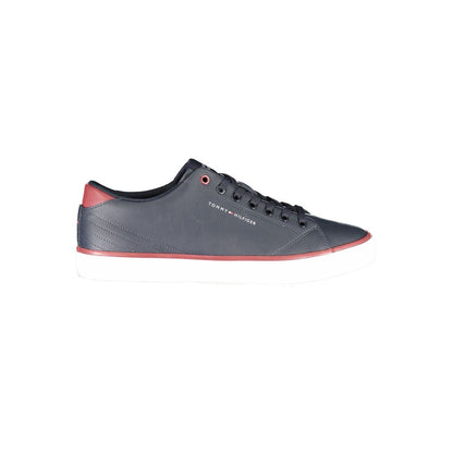 Blue Polyurethane Men Sneaker