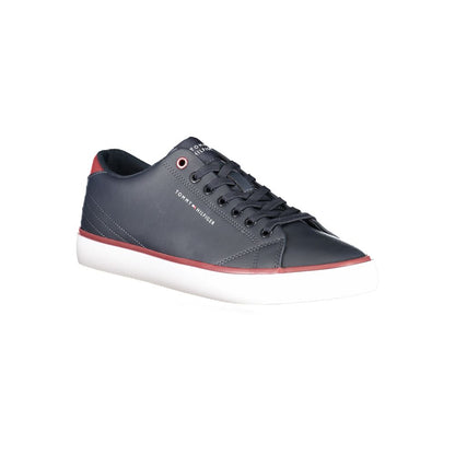 Blue Polyurethane Men Sneaker