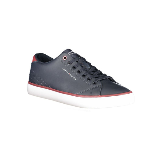 Blue Polyurethane Men Sneaker