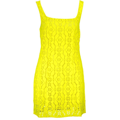 Yellow Polyester Women Dress