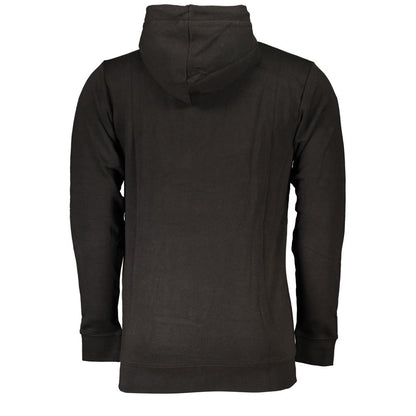 Black Cotton Men's Hooded Sweatshirt