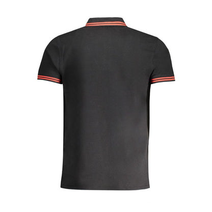 Black Cotton Men Polo Shirt