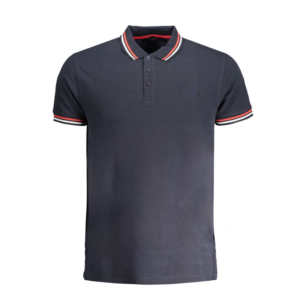 Navy Cotton Men Polo Shirt