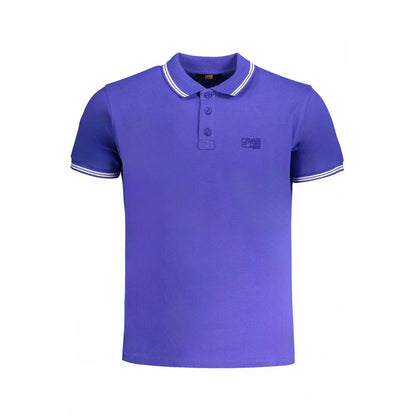Blue Cotton Men's Polo Shirt