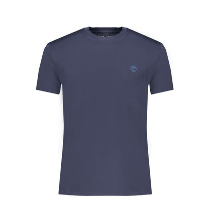 Blue Cotton Men's Slim-Fit T-Shirt