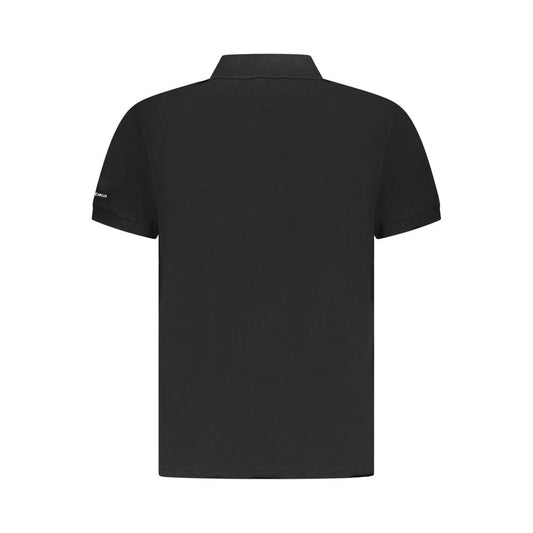 Black Cotton Men Polo Shirt