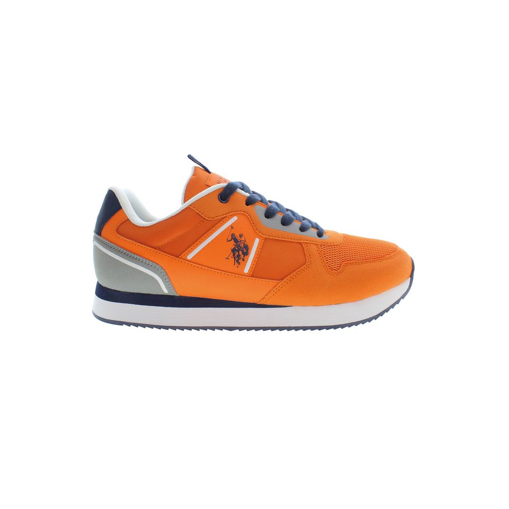 Arancione Polyurethane Men Sneaker