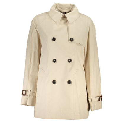 Beige Cotton Womens Trench Coat