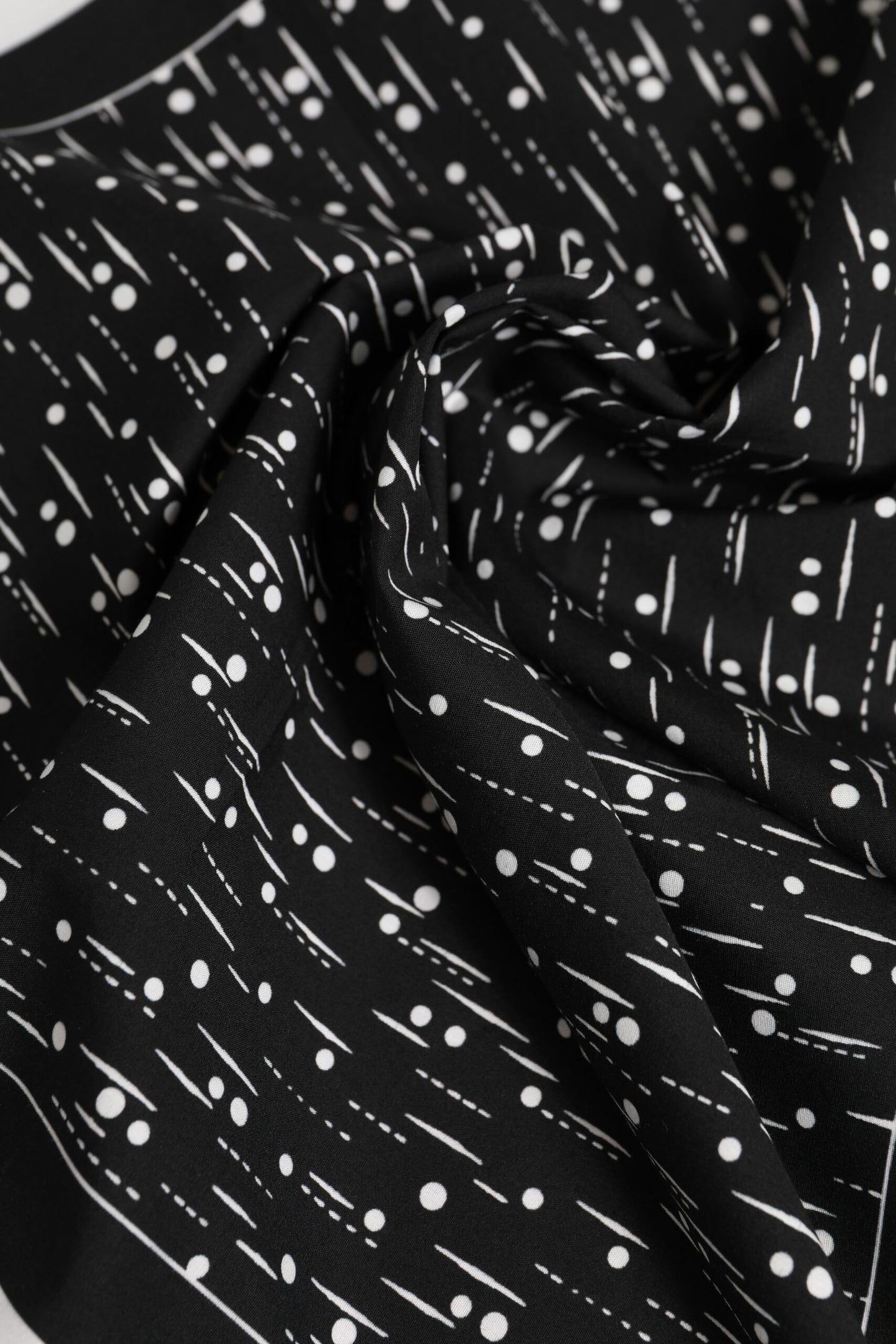 Black White Printed Square Foulard Scarf