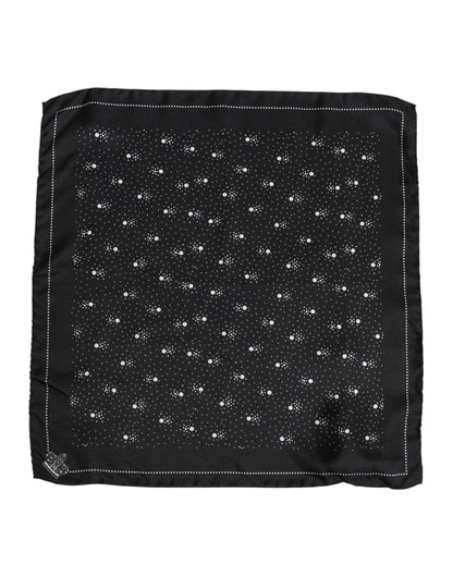 Black White Printed Square Men Foulard Scarf