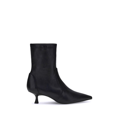 Black Calf Leather Bos Taurus Ankle Boots