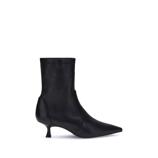 Black Calf Leather Bos Taurus Ankle Boots