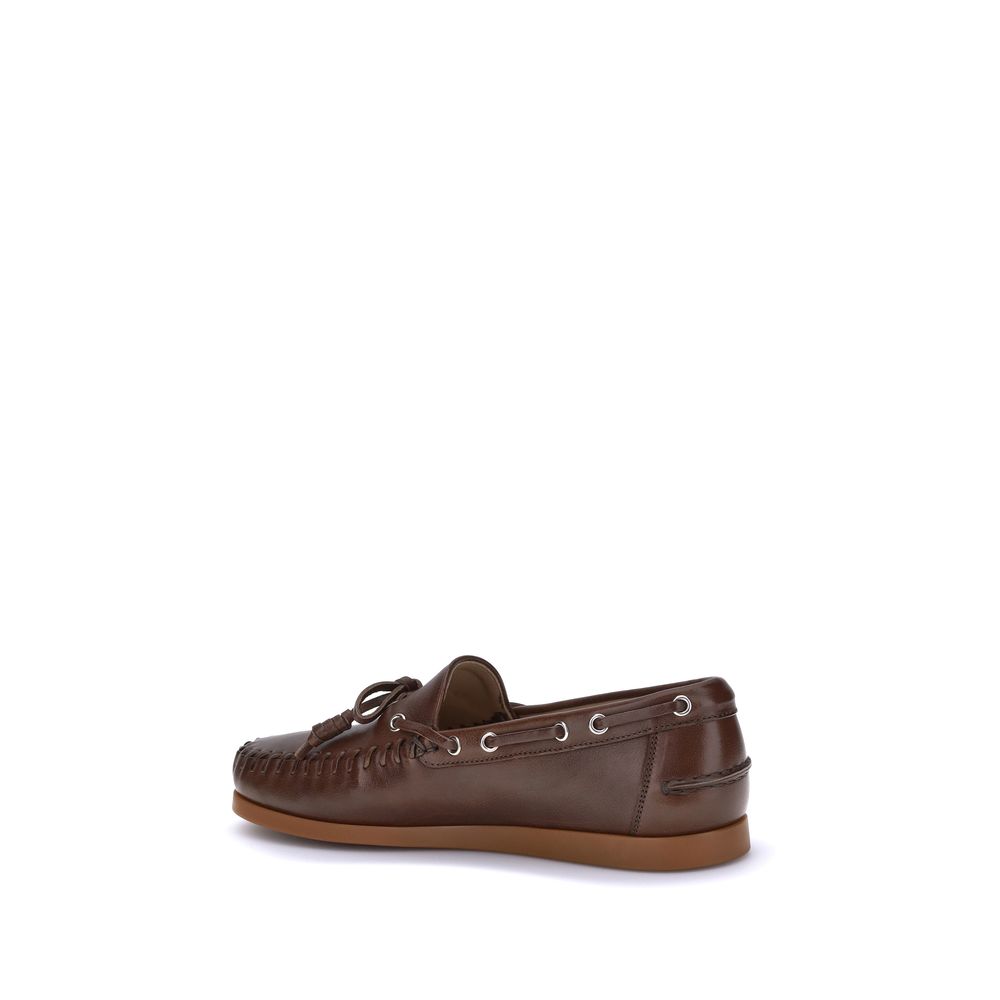 Brown Calf Leather Bos Taurus Slip-On Loafers