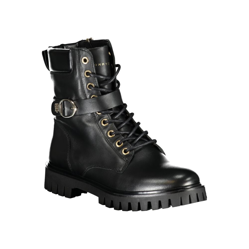 Black Polyurethane Women Stivaletto