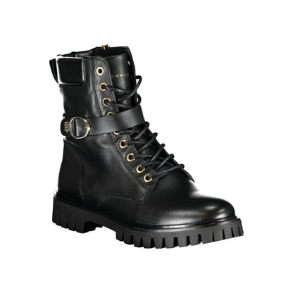 Black Polyurethane Women Stivaletto