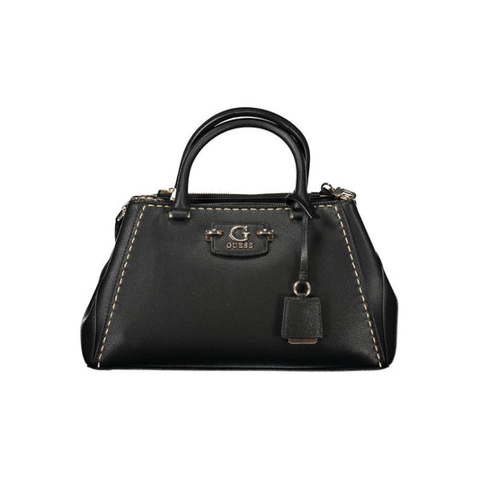Black Polyurethane Women Handbag