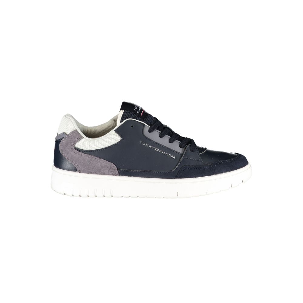 Blue Polyurethane Men Sneaker