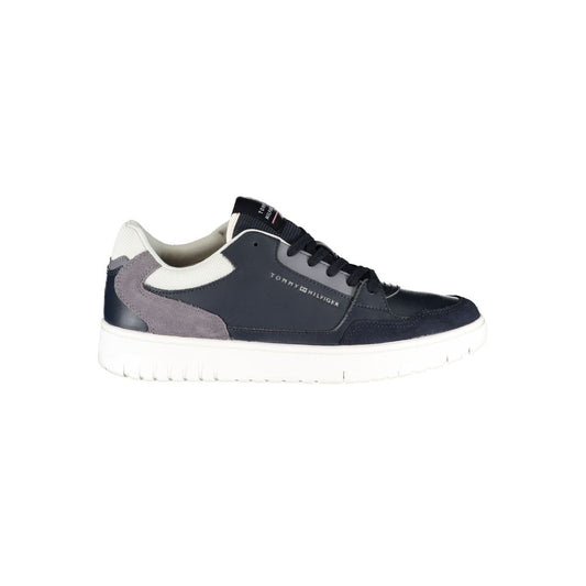 Blue Polyurethane Men Sneaker