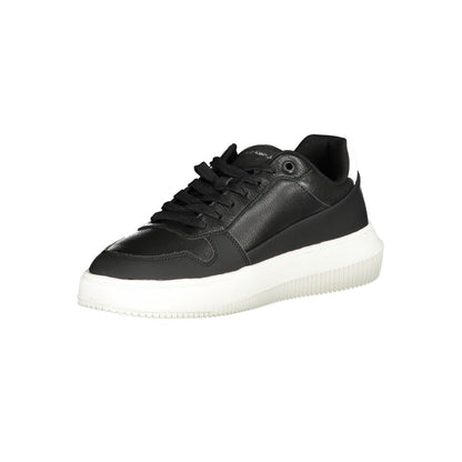 Black Polyurethane Men Sneaker