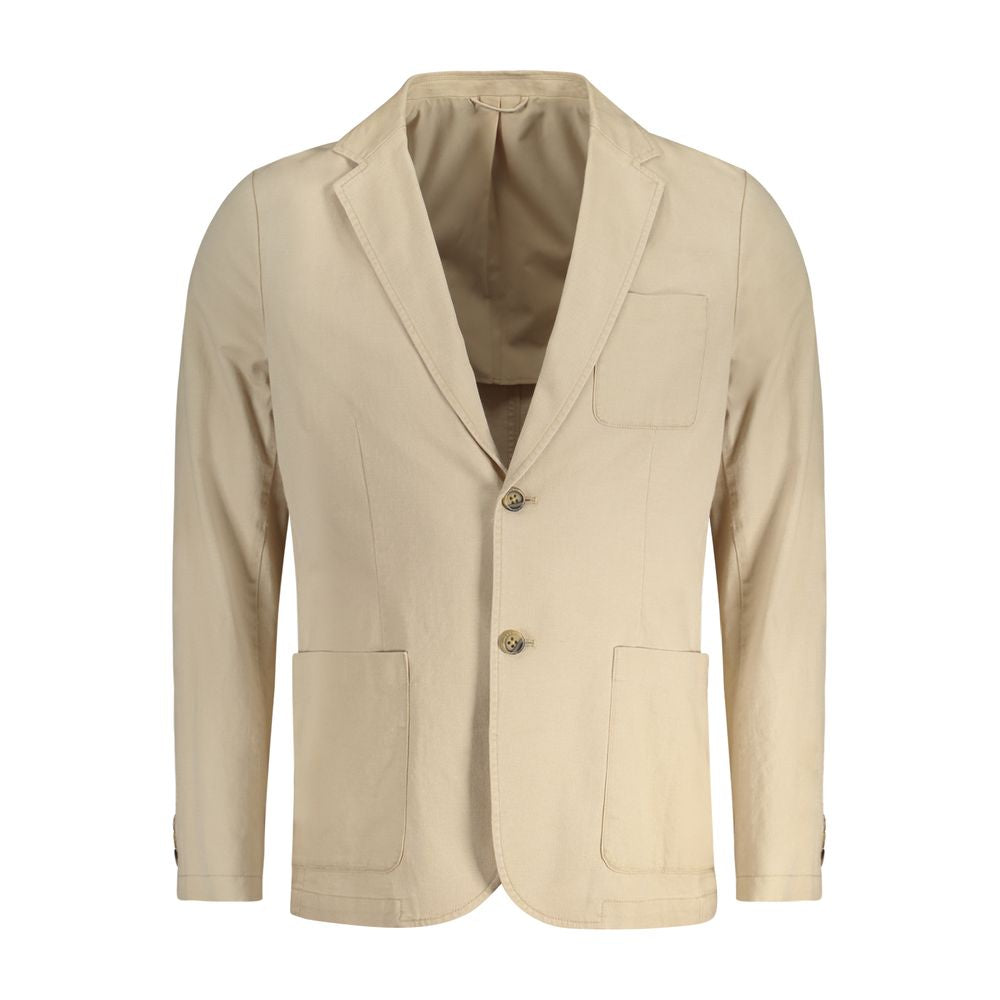 Beige Cotton Men's Jacket