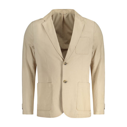 Beige Cotton Men's Jacket