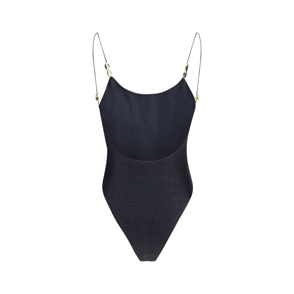 Black Polyamide One-Piece Swimsuit