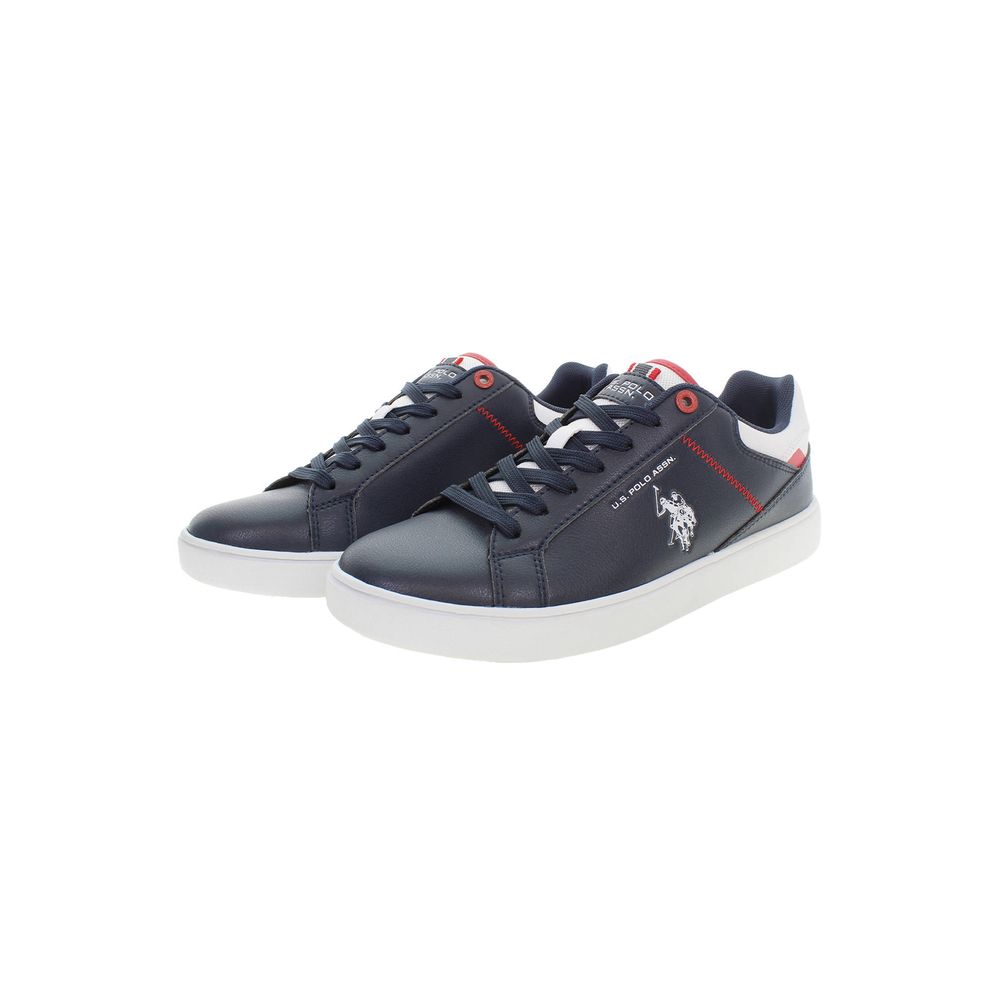 Blue Polyurethane Men Sneaker