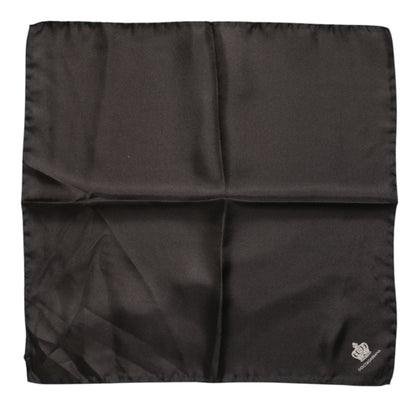 Brown DG Crown Silk Square Men Foulard Scarf