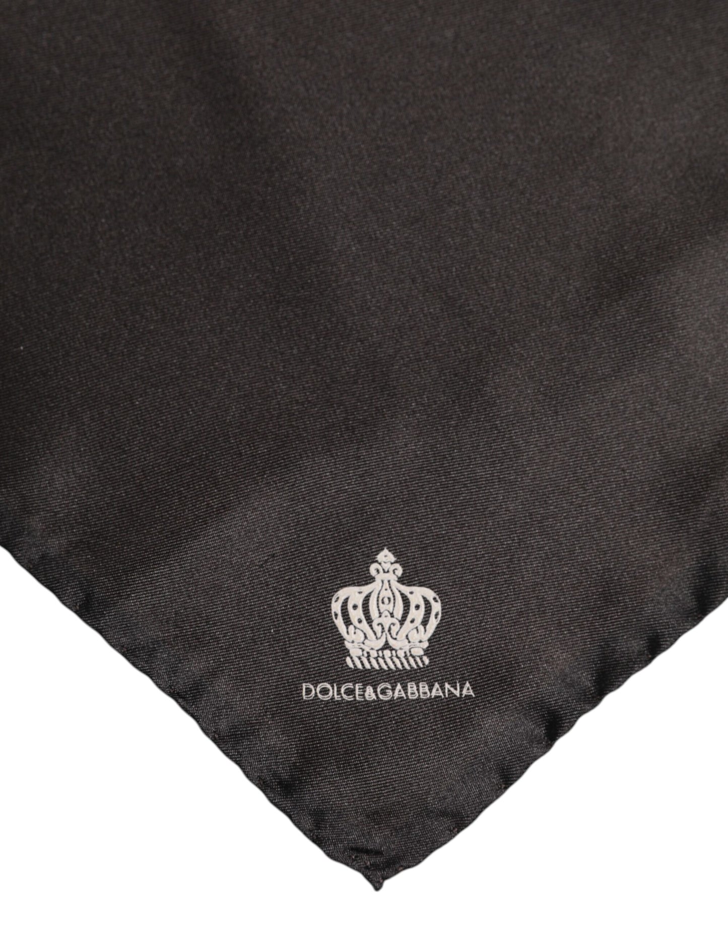 Brown DG Crown Silk Square Men Foulard Scarf