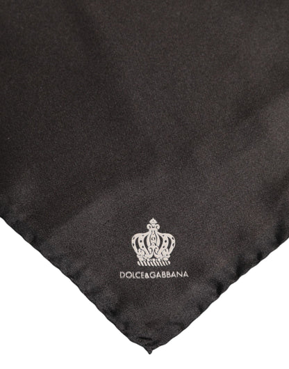 Brown DG Crown Silk Square Men Foulard Scarf