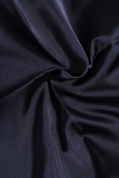Dark Blue Silk Square Men Foulard Scarf