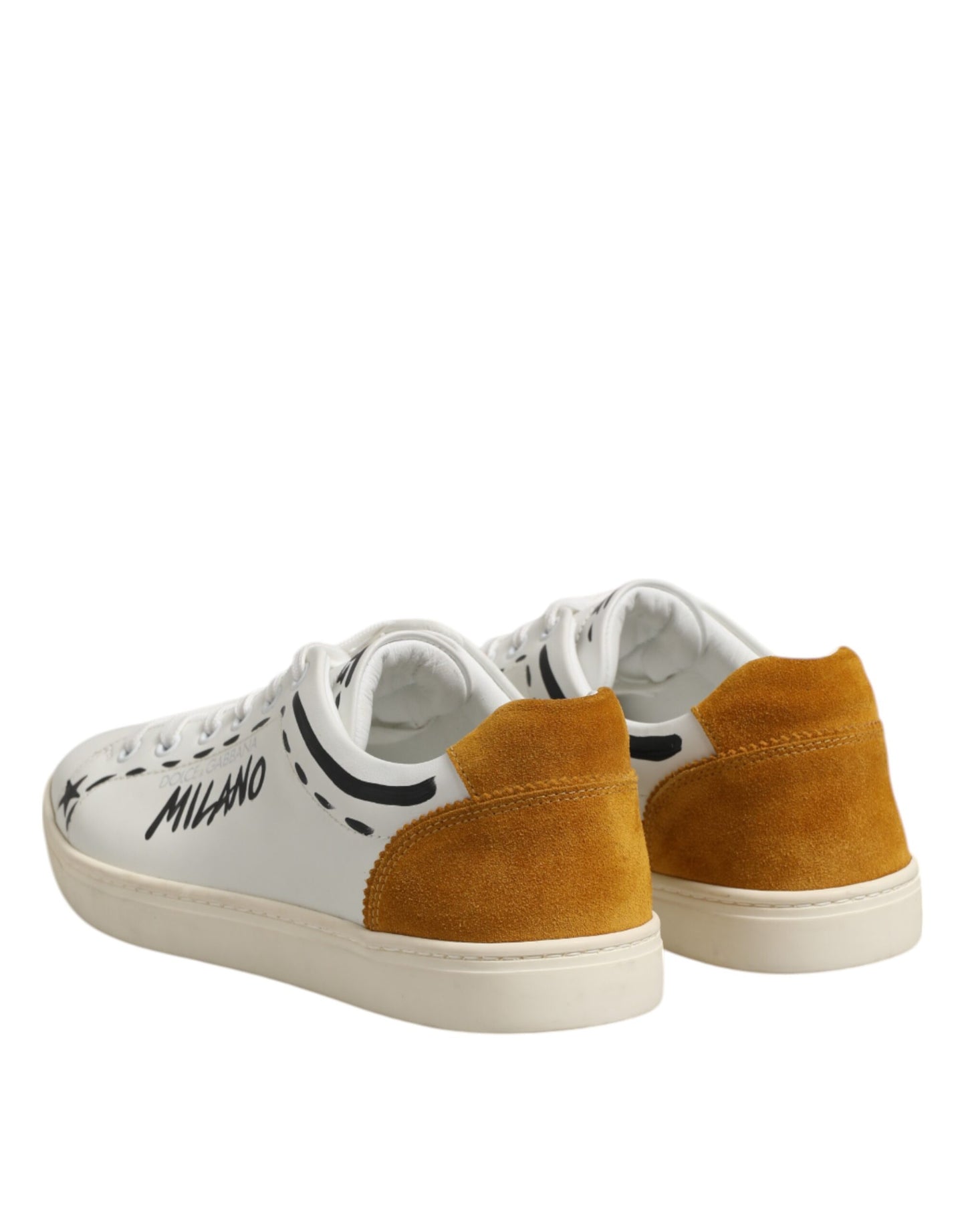 White Leather MILANO Low Top Sneakers Shoes