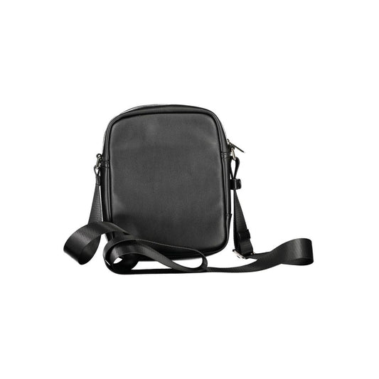 Black Polyurethane Men's Shoulder Bag