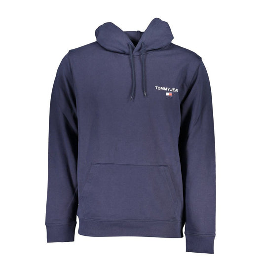 Blue Cotton Men Hoodie