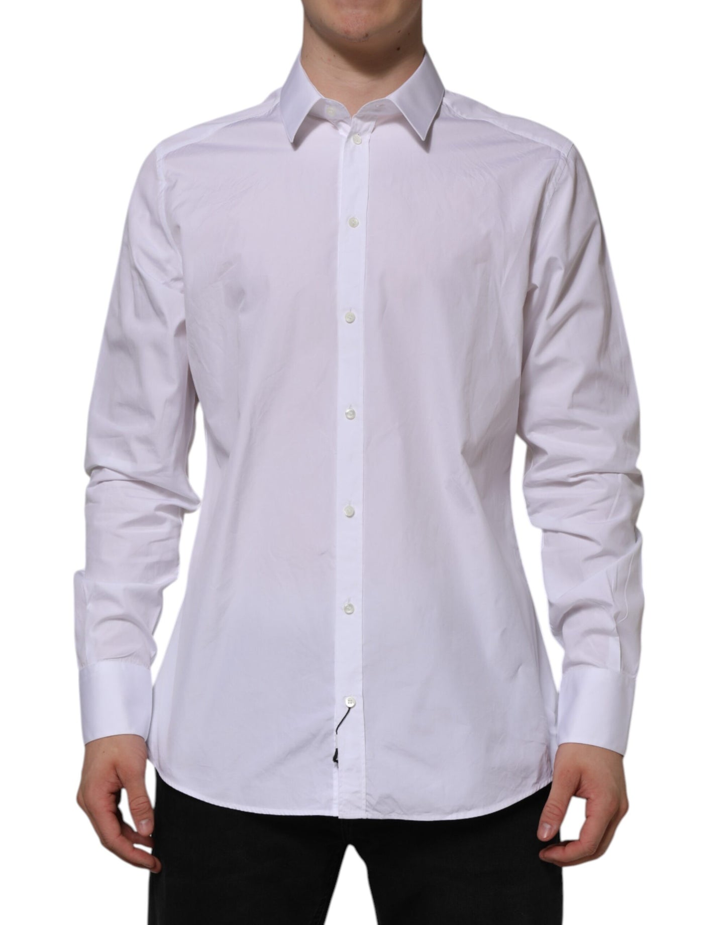 White Cotton GOLD Long Sleeves Formal Shirt
