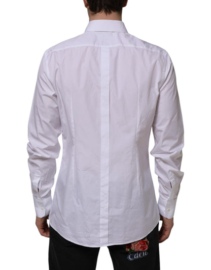 White Cotton GOLD Long Sleeves Formal Shirt