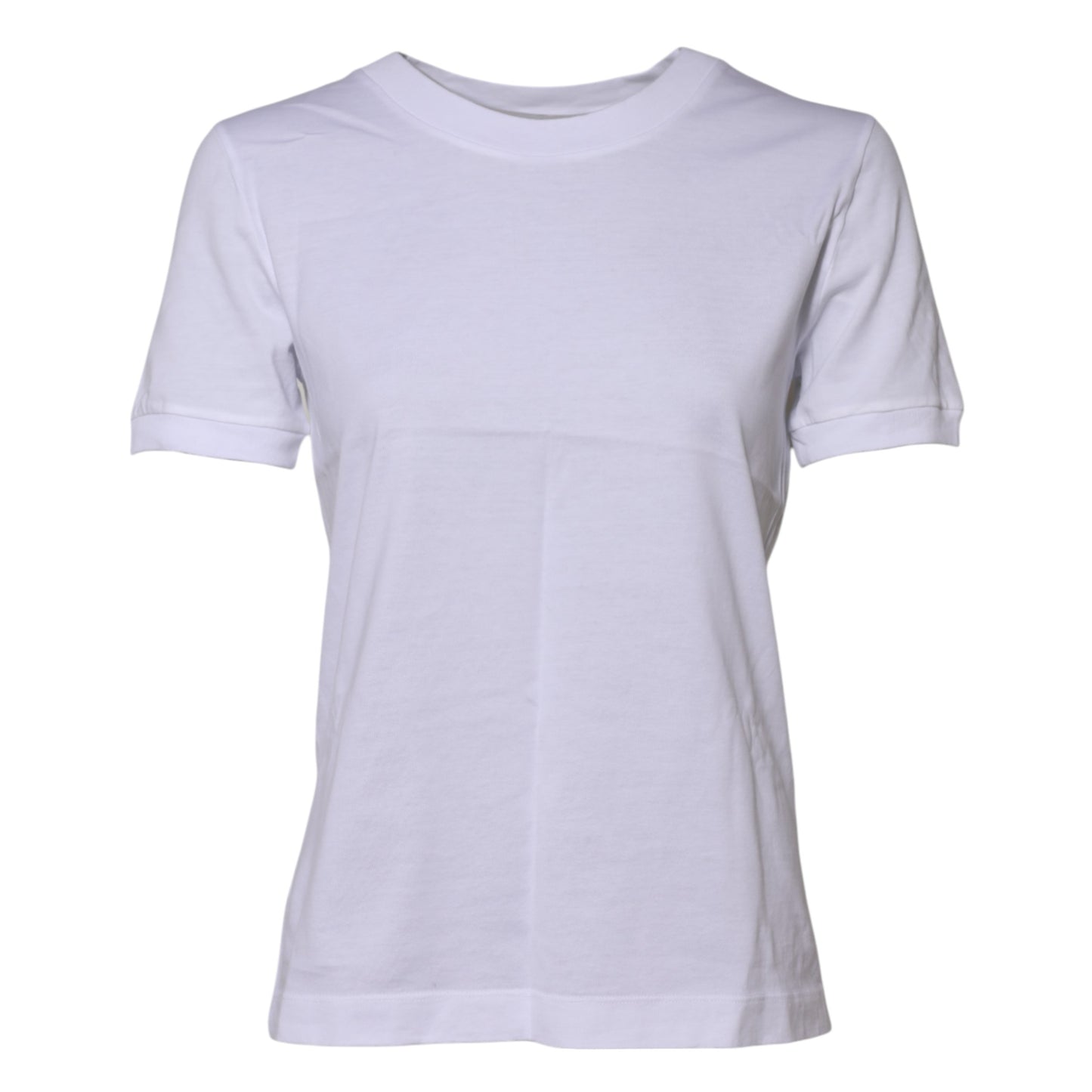 White Cotton Round Neck Short Sleeves T-shirt