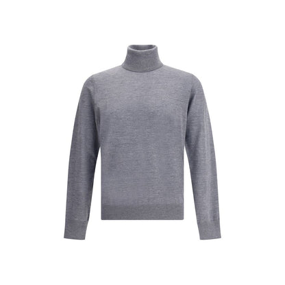 Gray Fleece Wool Turtleneck