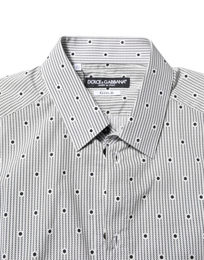 Gray Dotted Semi Fitted GOLD Men Formal Shirt