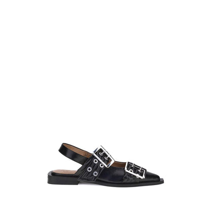 Black Recycled Polyester Ballet Flats