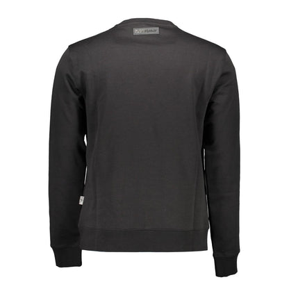 Black Cotton Men Sweater