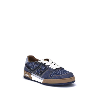Blue Cotton Low Top Sneakers