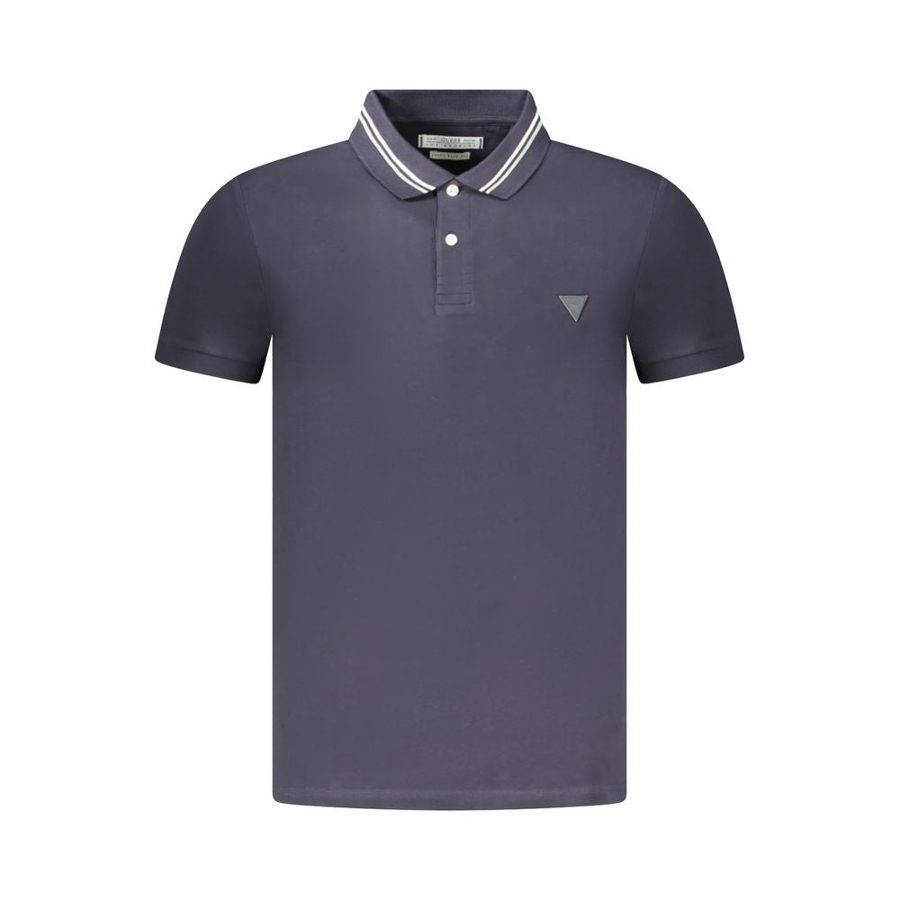 Blue Cotton Men's Polo Shirt
