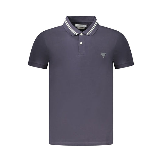 Blue Cotton Men's Polo Shirt