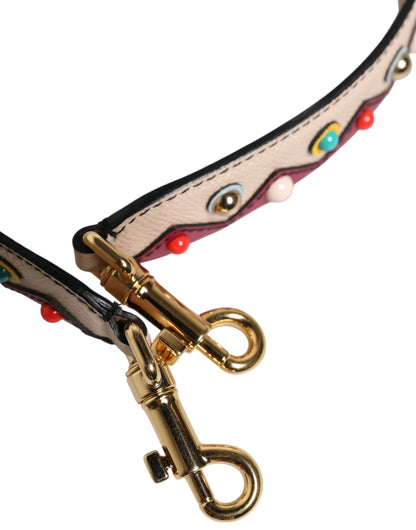 Beige Red Leather Handbag Accessory Shoulder Strap