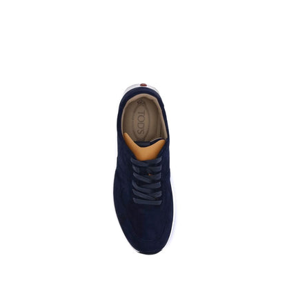 Blue Calf Leather Bos Taurus Low Top Sneakers